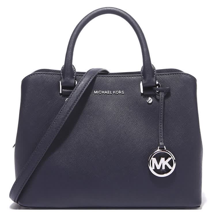 michael kors 迈克·科尔斯 mk女包 savannah系列藏蓝色牛皮女士中号