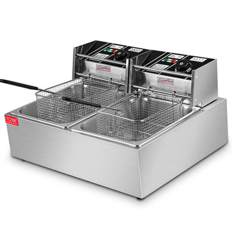 商用电炸炉 油炸锅炸薯条机 双缸电炸锅油条机薯塔机油炸炉