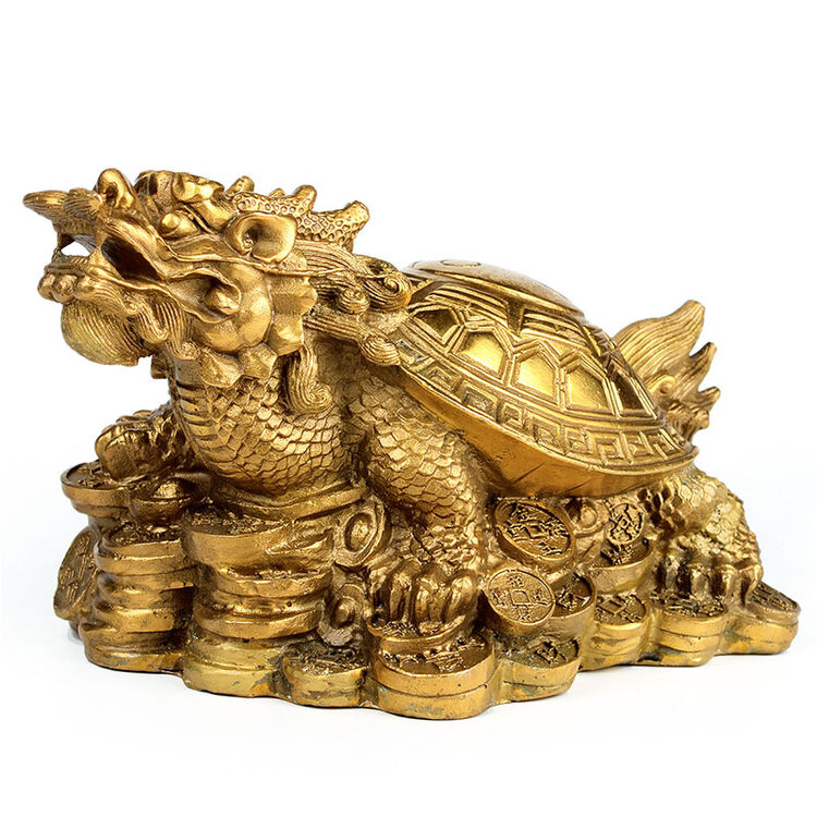 风水阁 铜龙龟八卦龙头龟家居风水摆件五帝铜钱挂件 大号八卦龙龟2089