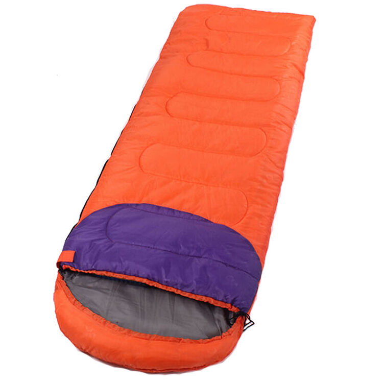 户外睡袋三合一情侣双人睡袋 春秋冬季加宽加厚午休保暖 橙色