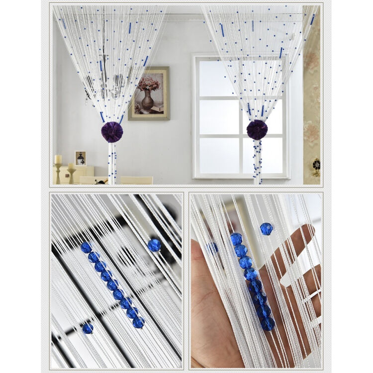 k9水晶线帘门帘挂帘隔断帘玄关客厅加密窗帘装饰流苏帘成品 乳白色