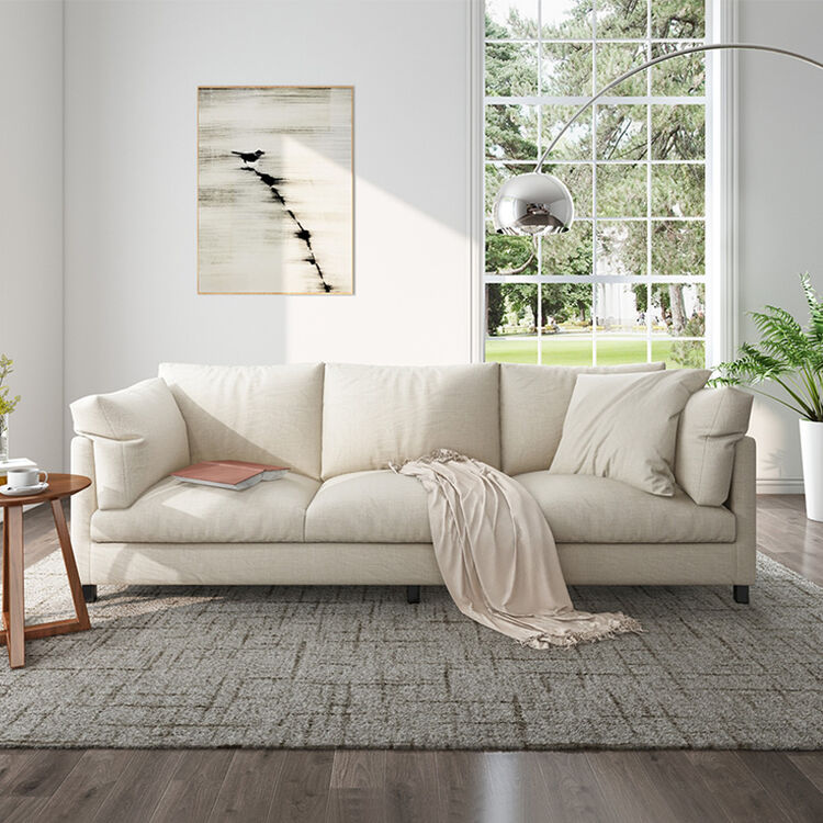 丝米斯 沙发 北欧可拆洗棉麻布艺沙发实木脚沙发组合