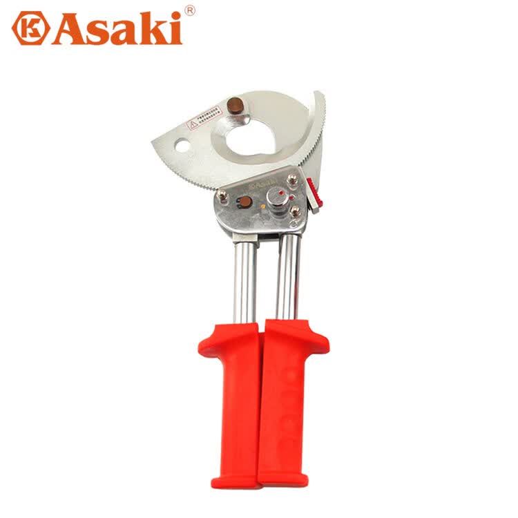asaki240 300 500平方棘轮式电缆剪 省力线缆剪刀 电工电线剪钳 ak