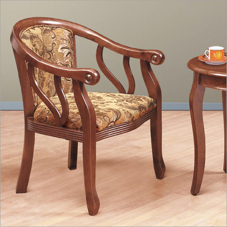 实木围椅三件套 宾馆酒店休闲实木圈椅 中式卧室休闲洽谈椅 实木围椅