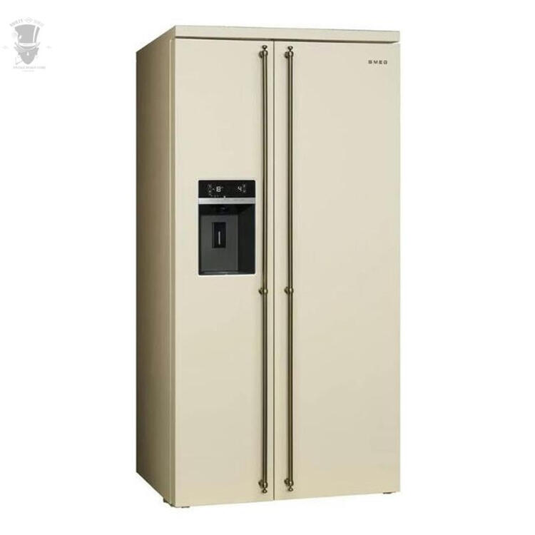 smeg 复古系列 古铜色把手 对开门 冰箱90cm 两色可选 sbs8004型 奶