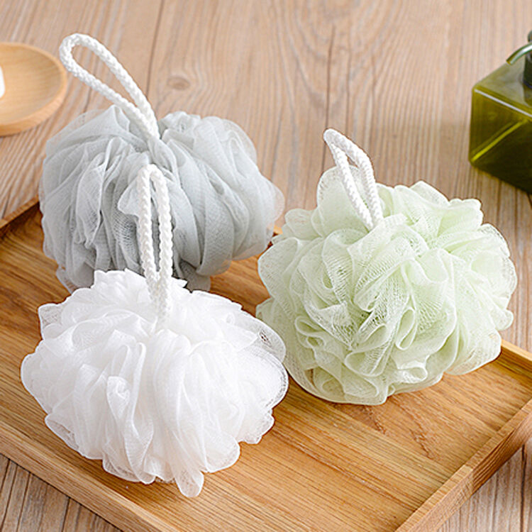 素色大号柔软搓澡沐浴球 浴花