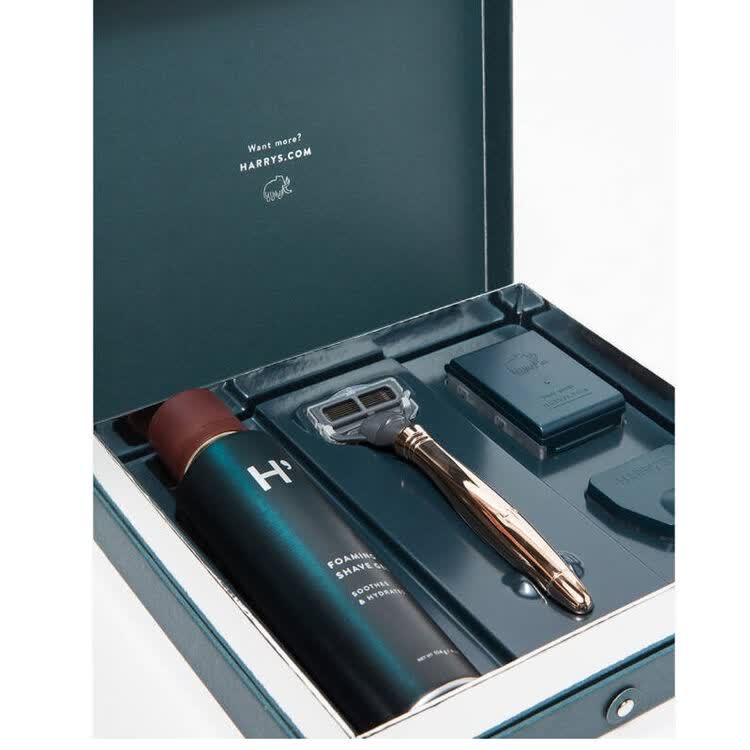 美国harrys 手动剃须刀 礼盒truman款harrys harry刮胡刀片 金色啫喱