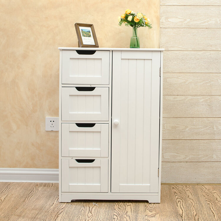 法米尼(bear famania) 油漆面四抽屉客厅储物浴室收纳柜角落地柜边柜