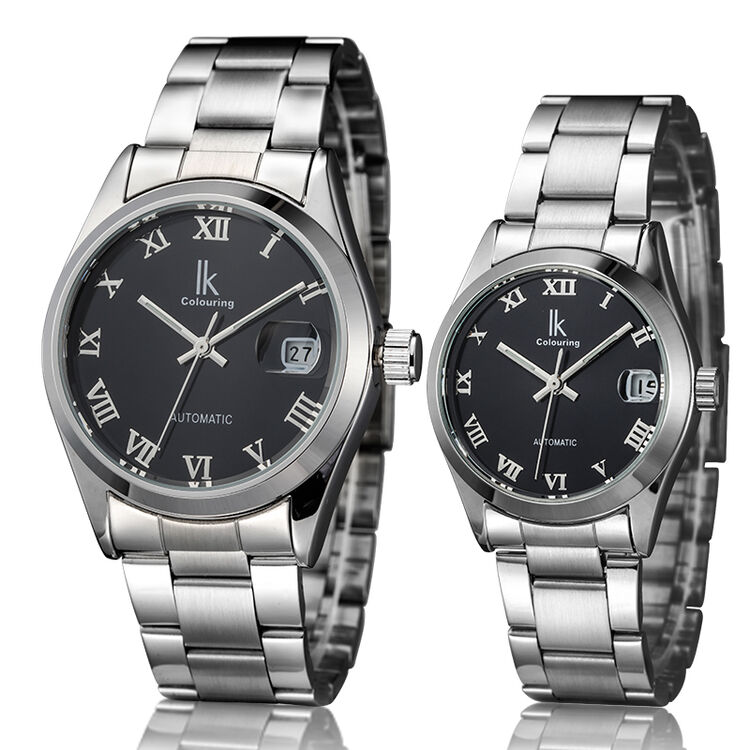 阿帕琦ikcolouring对表情侣手表防水夜光机械表罗马男表女表时尚男士