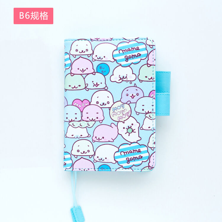 咔巴熊卡通风萌生物旅行皮面日记本b6基础日系可爱手帐本创意文具 b6