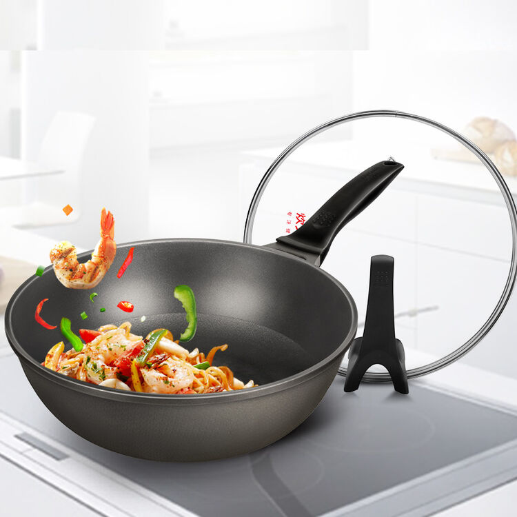 炊大皇炒锅真不粘无油烟复底炒锅燃气电磁炉通用炒菜锅 32cm
