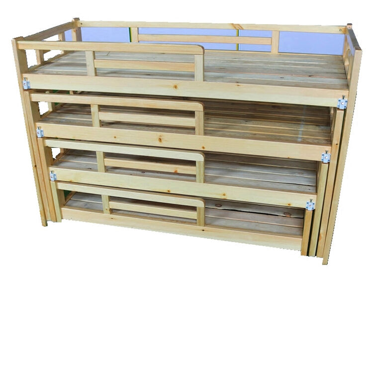 哈乐猫幼儿园午睡床四层樟子松推拉床早教中心实木午睡4层宝宝床儿童