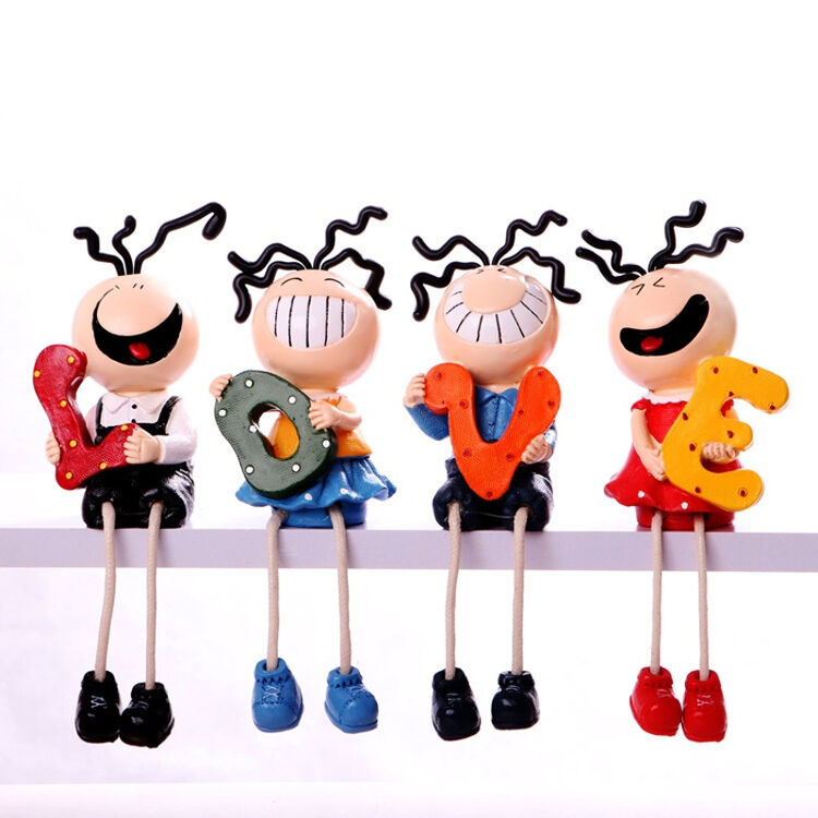 三毛吊脚娃娃树脂工艺品摆件客厅搁板卡通人物小装饰品摆设物 love