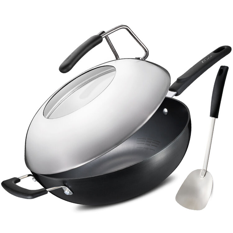 爱仕达 炒锅 32cm油你控铸铁锈不了炒锅cf32b5wg 炒菜锅煎锅