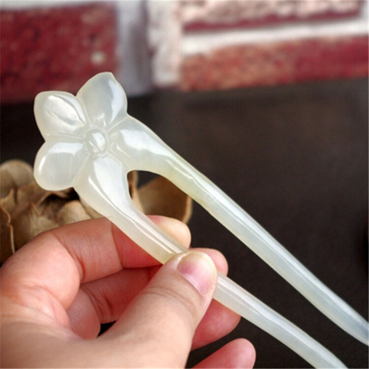 岫玉发簪玉簪子古典