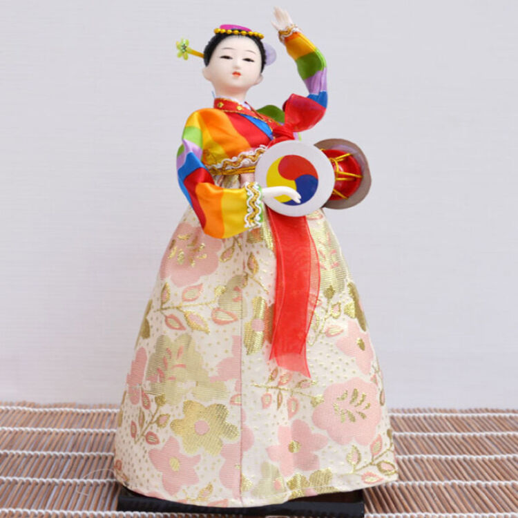 南北朝 满民俗 人偶娃娃摆件朝鲜族绢人家居装饰礼品工艺品