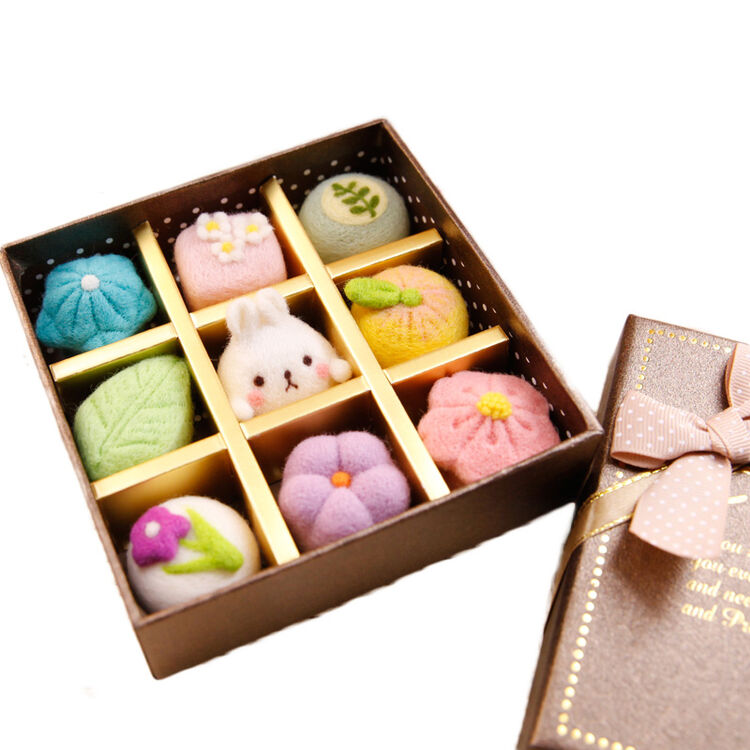 三朵 日系礼盒和果子寿司生肖 羊毛毡戳戳乐 diy手工制作卡通材料包