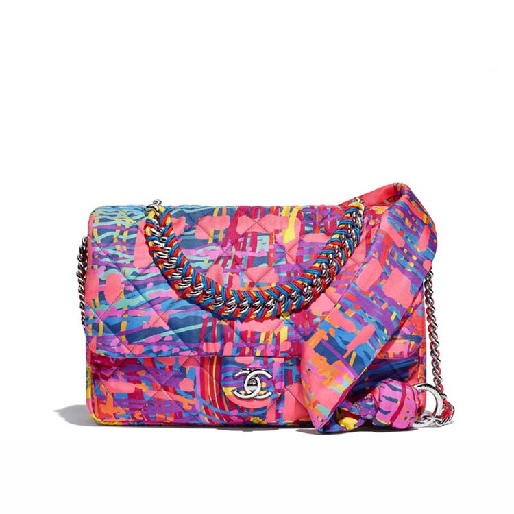 全球购 奢侈品 香奈儿(chanel)口盖包印花面料链式21*29*6cm