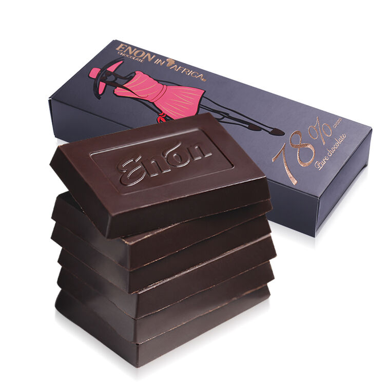 玉叶金花 enon怡浓78%可可偏苦纯脂黑巧克力礼盒装情人节礼物 送女友
