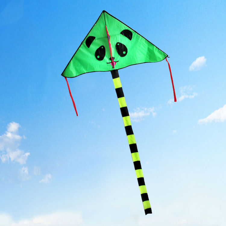 儿童卡通风筝 小熊猫三角风筝 颜色随机 110*230cm