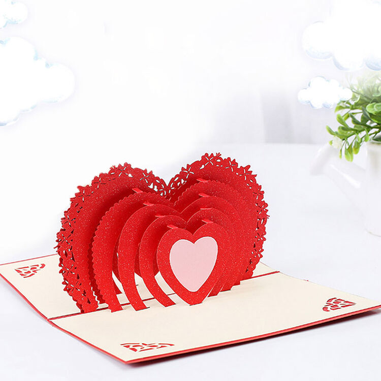 手工祝福折叠纸雕小卡片 七夕情人节 圣诞树(许愿树)