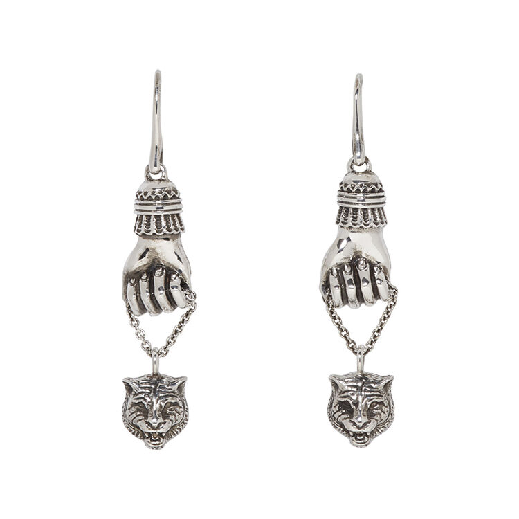 古驰(gucci)女士耳环 纯银 长款 猫头 8404ss2686