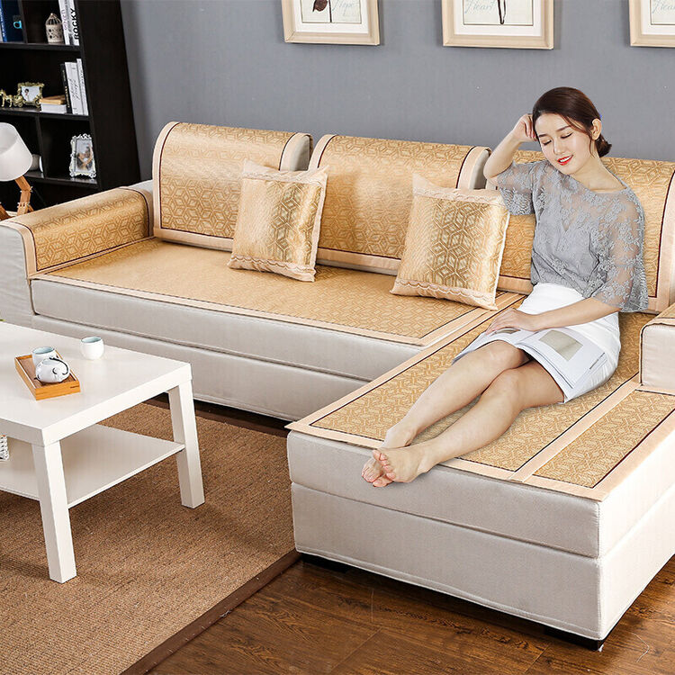 5折】宜然居 夏凉沙发垫套装坐垫沙发垫夏冰藤丝组合沙发垫可定制 冰