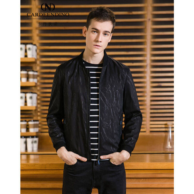 休闲立领夹克男士 黑色 52