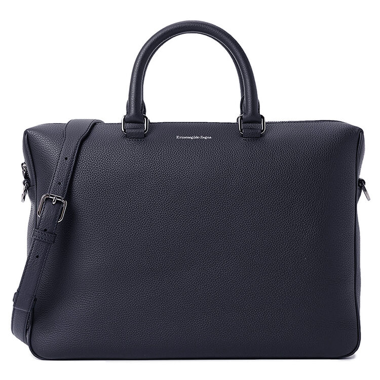 z zegna杰尼亚男包 男士牛皮手提包公文包 深蓝色c1243d toe nav u