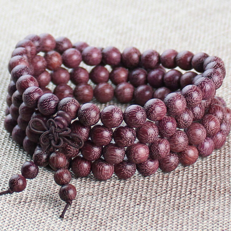 玫之尔玫瑰紫檀108颗手串 木质佛珠手链 6mm