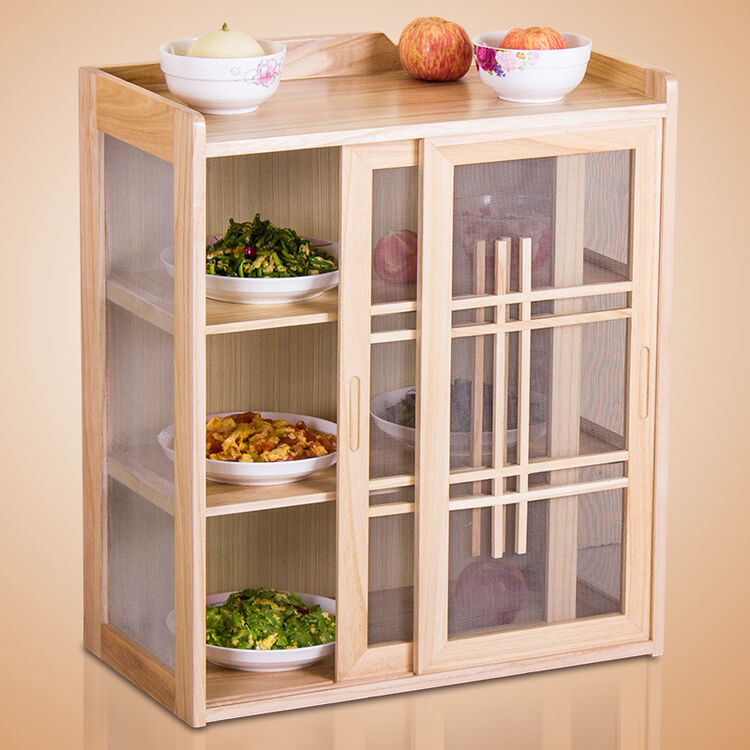 碗橱柜餐边柜现代简约菜柜小碗柜家用简易实木迷你多功能经济厨柜 4门