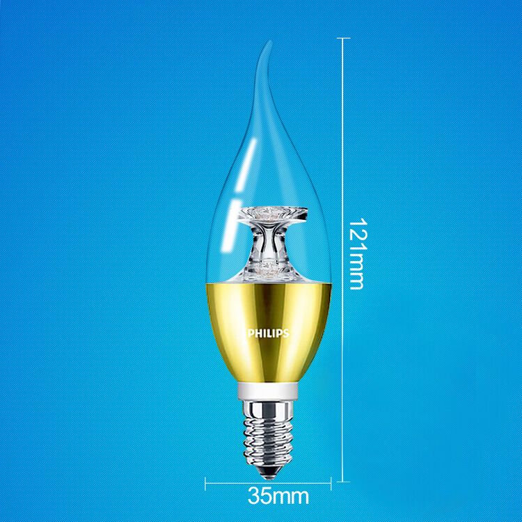 飞利浦(philips) led灯泡 透明 e14小螺口 黄光2700k 金色3.