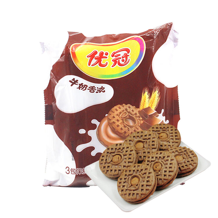 优冠 牛奶香浓390g 夹心饼干早餐饼干 下午茶休闲零食3连包 香滑