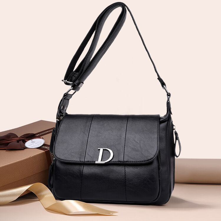 媚族新款中年女包包软皮休闲女士挂包纯色单肩斜挎包真皮质感女装手袋