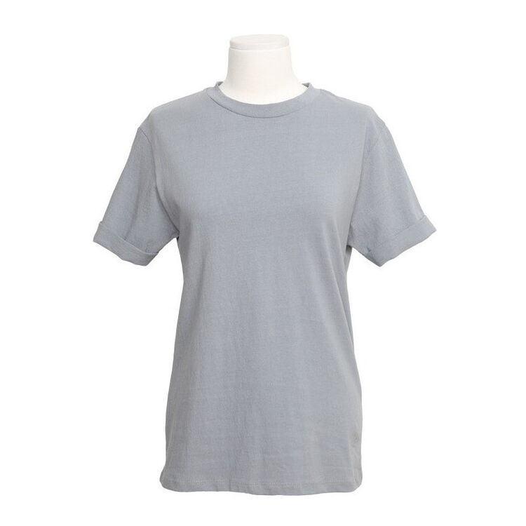 stylenanda官方 折边袖圆领纯色t恤 蓝灰色 均码