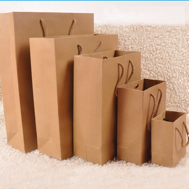 牛皮纸袋 纸袋纯色礼品袋服装包袋子礼品袋 购物袋 230克 13*8*15cm竖