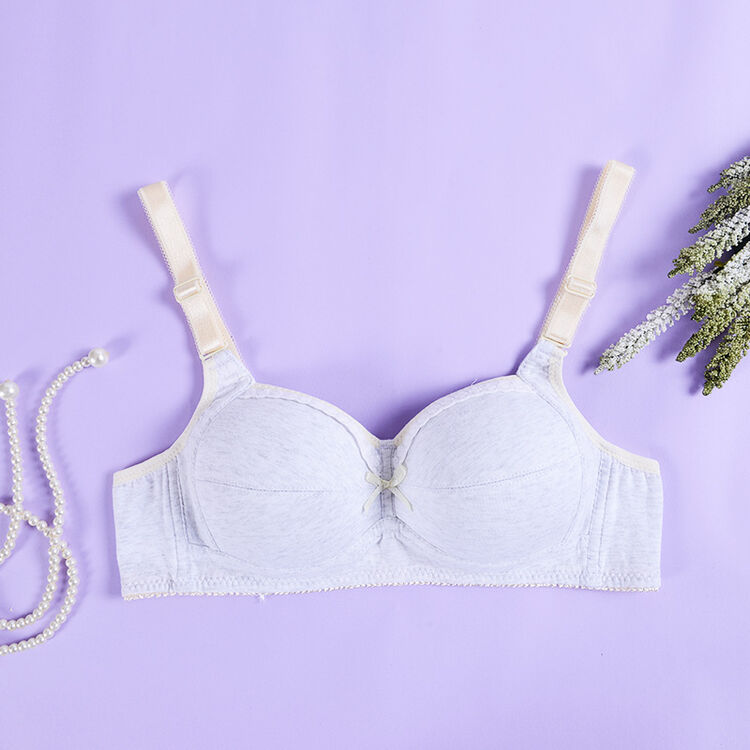 安菲雅内衣女无钢圈少女 高中学生薄款文胸 纯棉薄模杯无钢圈胸罩