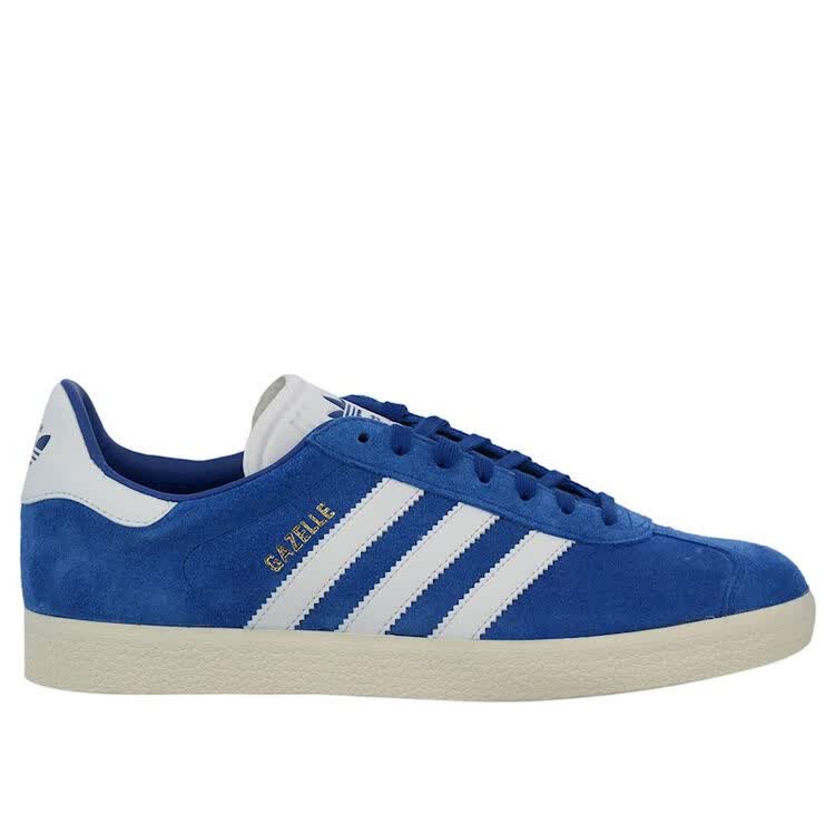adidas originals/阿迪达斯 2018新款男士宝蓝色麂皮白色三道杠运动