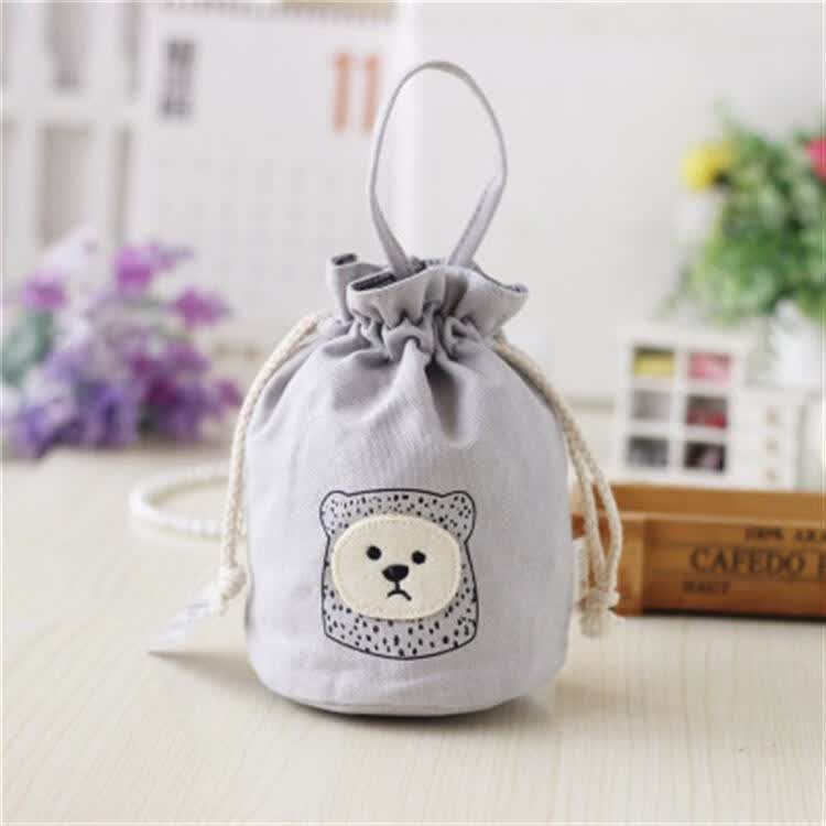 方形夏季背包钥匙包可爱女包布艺多层提手双层迷你零钱包布包口袋口袋