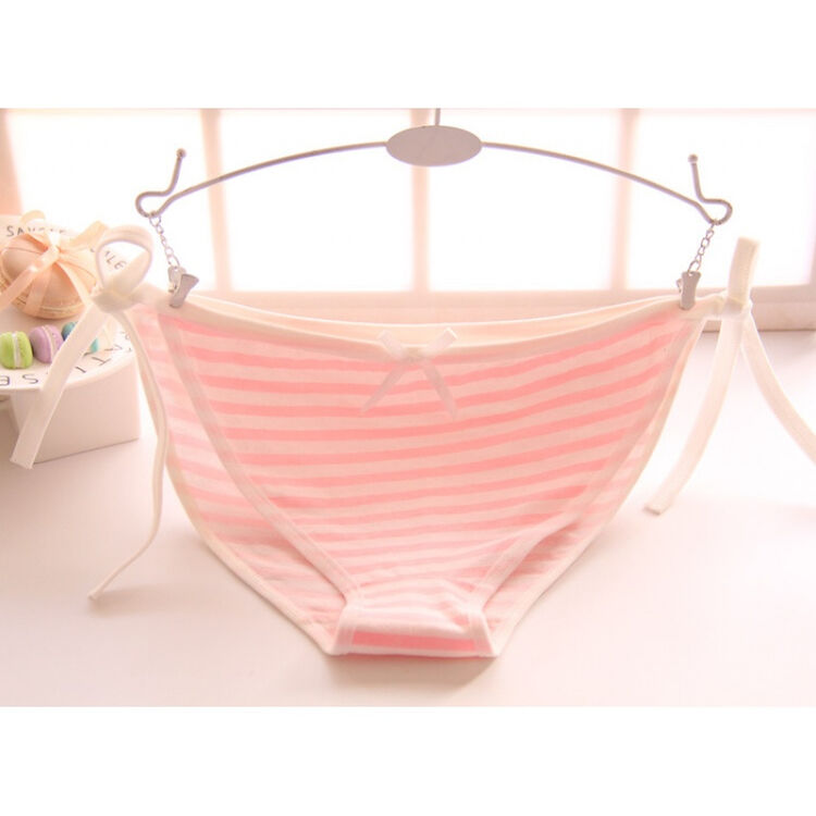 二次元少女cos初音未来蓝白条纹胖次棉系绑带日系内裤动漫周边fz 粉红
