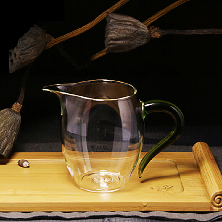御壶堂 茶具 手工玻璃 公道杯 茶海 分茶器 青色