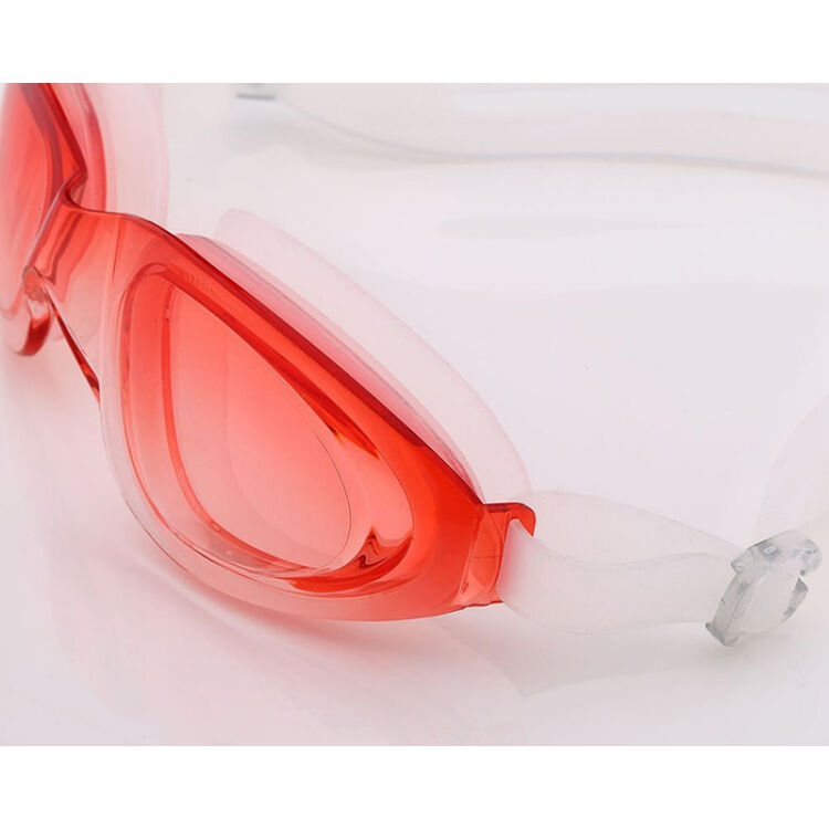 防水防雾防紫外线时尚墨镜款游泳镜高清大面框平光休闲泳镜 红色