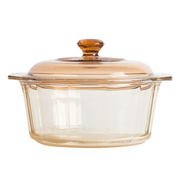 网易严选 晶钻玻璃锅 耐热玻璃陶瓷晶彩透明锅养生馆炖锅汤锅 4.1l