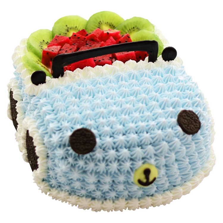曼恒 儿童小汽车水果生日蛋糕同城配送全国预定 可爱小汽车 8英寸
