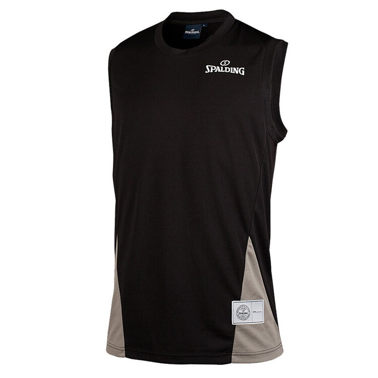 斯伯丁 spalding 篮球服 运动t恤上衣 篮球背心运动服 黑色l号
