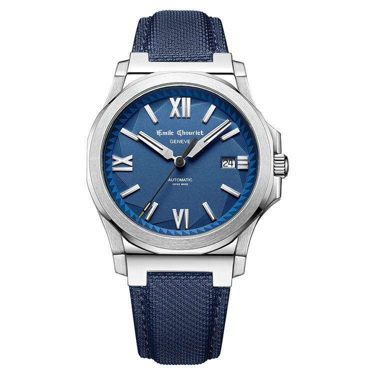 艾米龙(emile chouriet)手表挑战者系列冰峰pu表带机械男表08.1170.g.