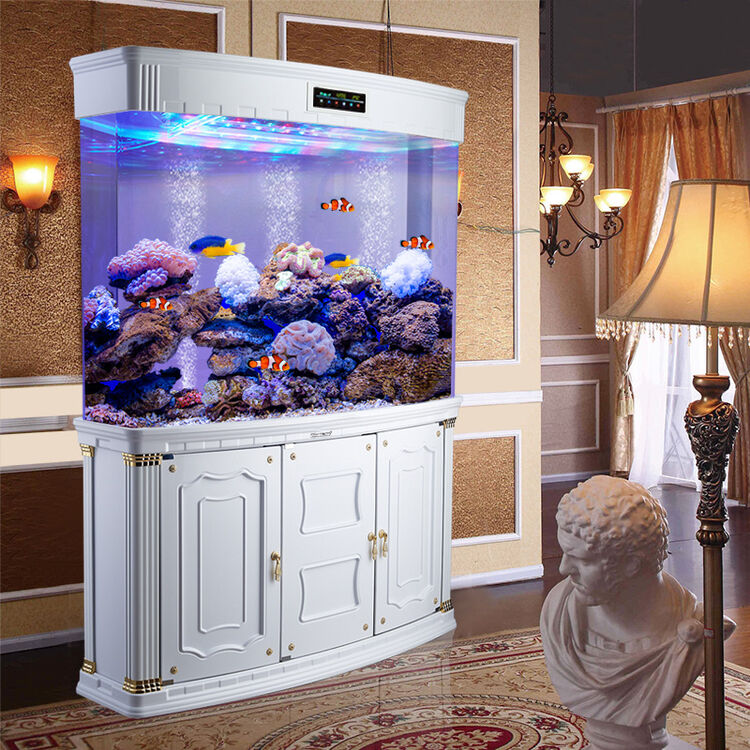 【支持安装服务】海丽雅 欧式鱼缸水族箱 生态亚克力鱼缸底过滤中型