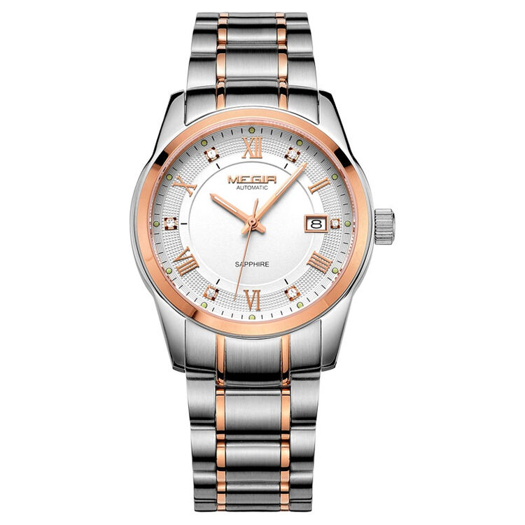 美格尔(megir)男士手表商务日历时尚防水全自动机械表 男休闲腕表