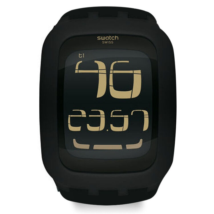 斯沃琪(swatch)手表 touch触摸数码系列电子中性表黑色surb100