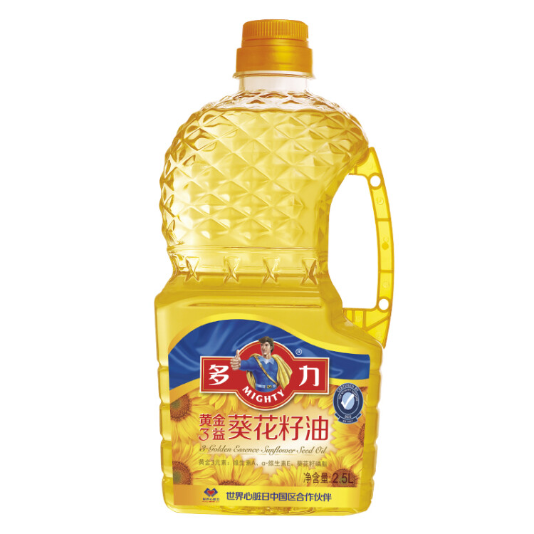 多力黄金3益葵花籽油2.5L食用油小包装油含维生素a(新老包装随机发货)